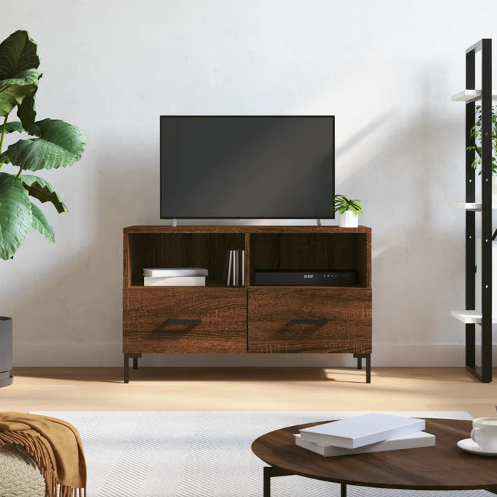 Comodă TV, stejar maro, 80x36x50 cm, lemn prelucrat WALTI