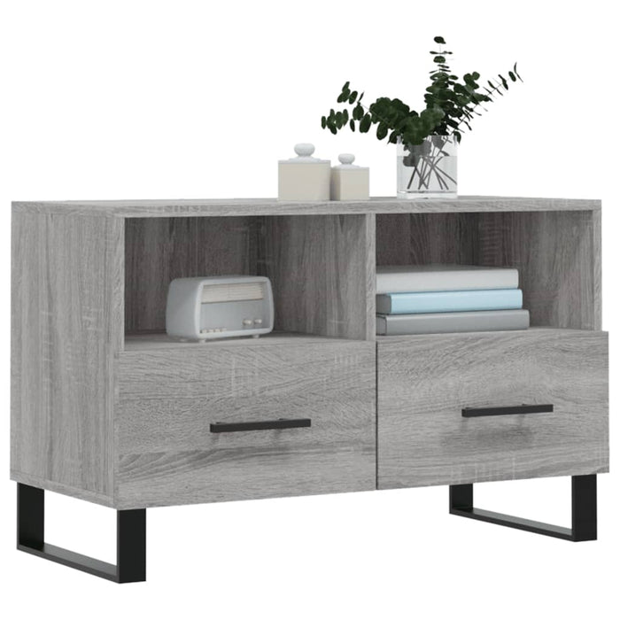 Comodă TV, gri sonoma, 80x36x50 cm, lemn prelucrat WALTI
