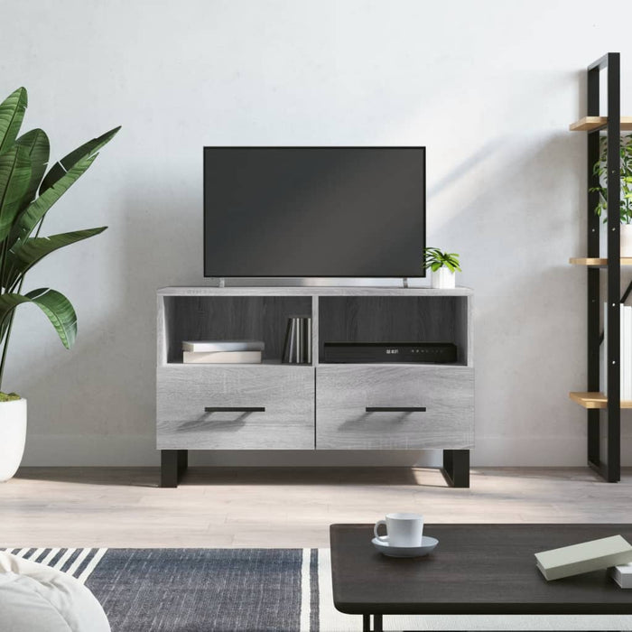 Comodă TV, gri sonoma, 80x36x50 cm, lemn prelucrat WALTI