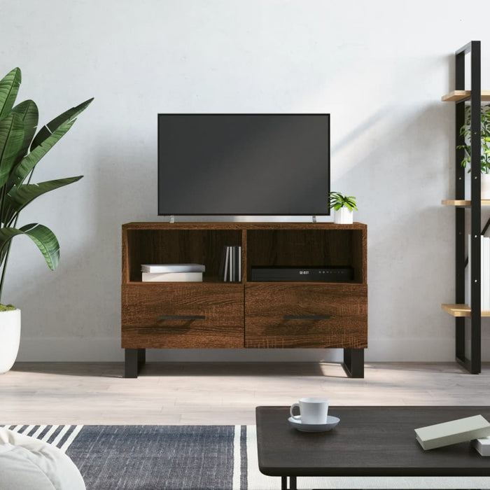 Comodă TV, stejar maro, 80x36x50 cm, lemn prelucrat WALTI