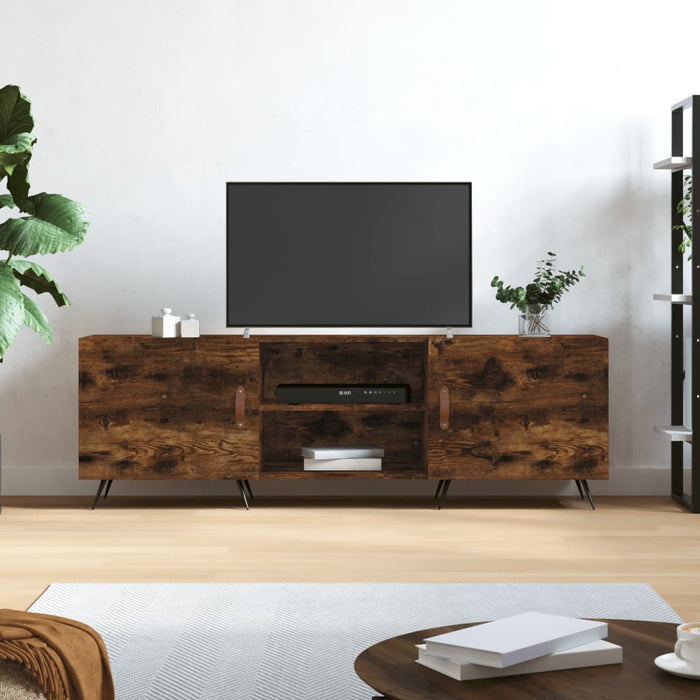 Comodă TV, stejar fumuriu, 150x30x50 cm, lemn compozit WALTI