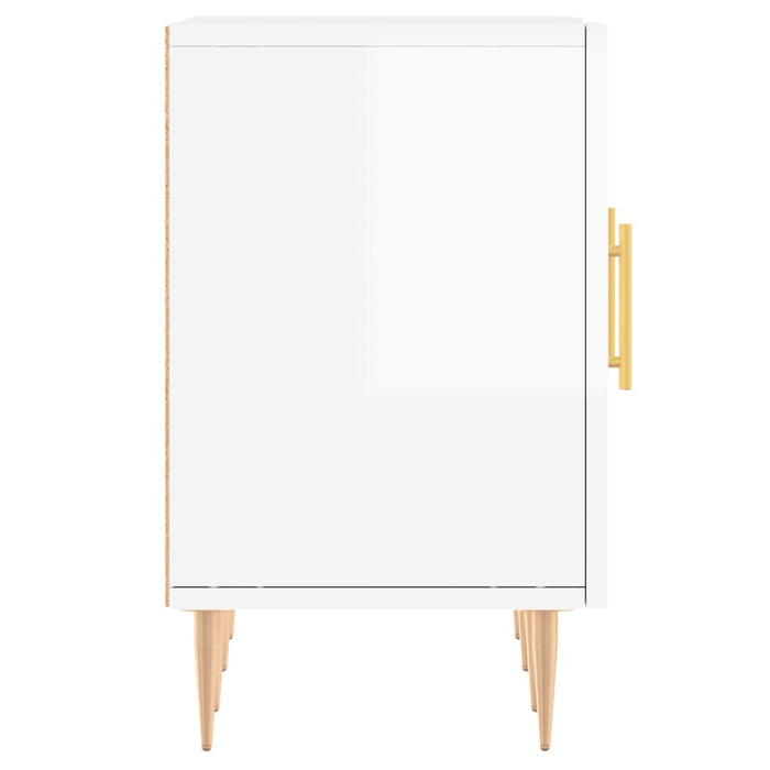 Comodă TV, alb extralucios, 150x30x50 cm, lemn compozit WALTI