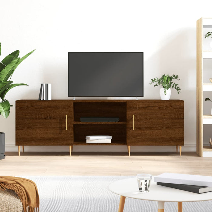 Comodă TV, stejar maro, 150x30x50 cm, lemn compozit WALTI