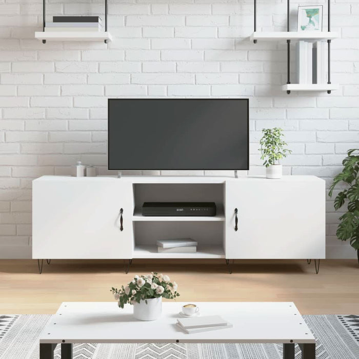 Comodă TV, alb, 150x30x50 cm, lemn compozit - WALTI WALTI
