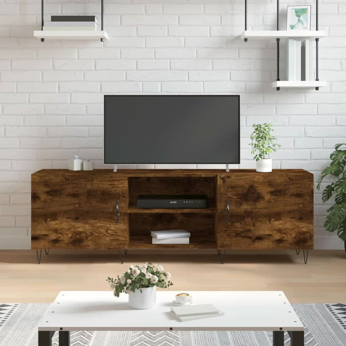Comodă TV, stejar fumuriu, 150x30x50 cm, lemn compozit - WALTI WALTI
