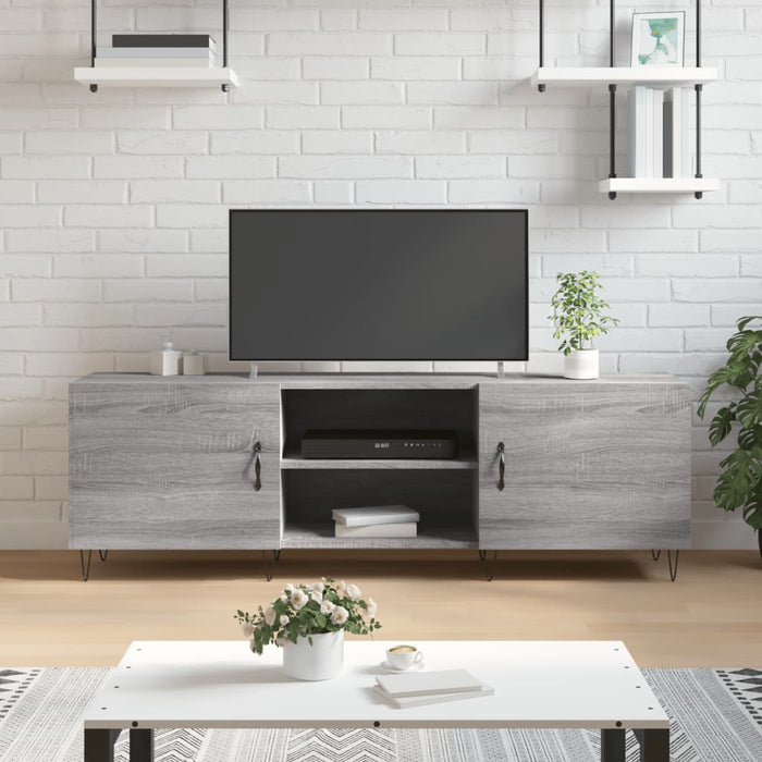Comodă TV, gri sonoma, 150x30x50 cm, lemn compozit - WALTI WALTI
