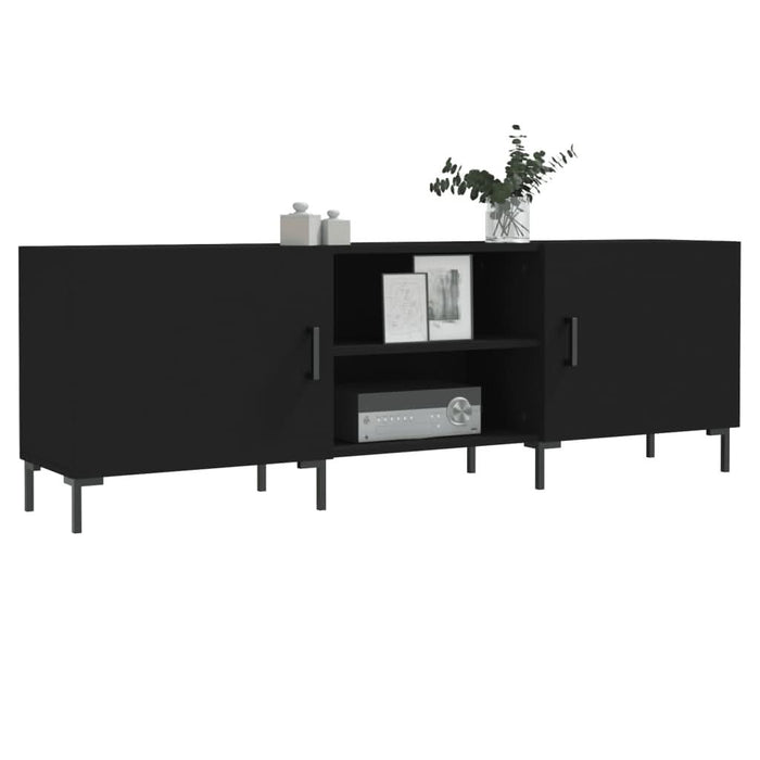 Comodă TV, negru, 150x30x50 cm, lemn compozit - WALTI WALTI