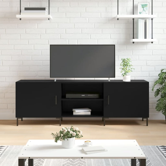 Comodă TV, negru, 150x30x50 cm, lemn compozit - WALTI WALTI