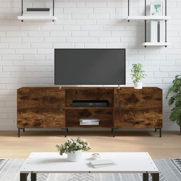Comodă TV, stejar fumuriu, 150x30x50 cm, lemn compozit - WALTI WALTI