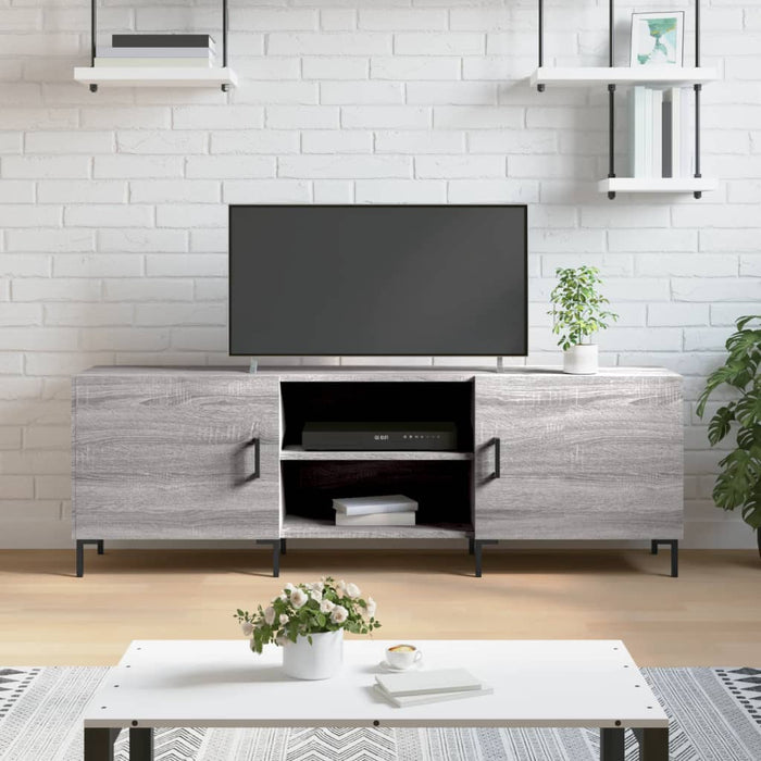 Comodă TV, gri sonoma, 150x30x50 cm, lemn compozit WALTI