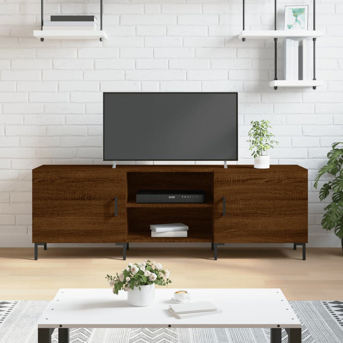 Comodă TV, stejar maro, 150x30x50 cm, lemn compozit WALTI