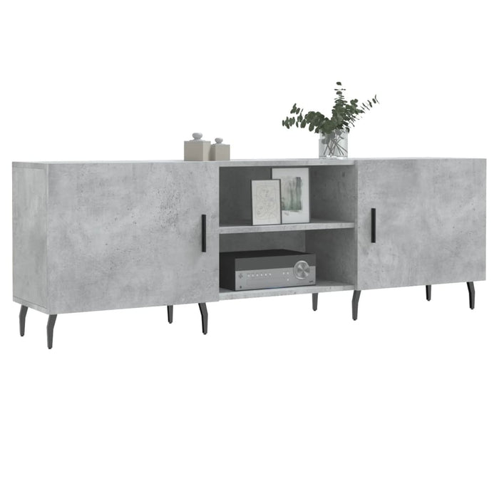 Comodă TV, gri beton, 150x30x50 cm, lemn compozit WALTI