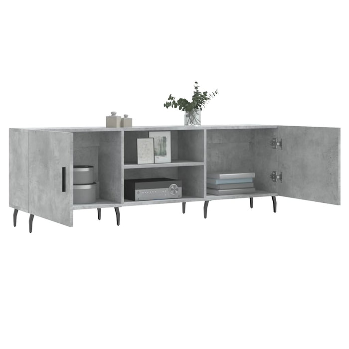 Comodă TV, gri beton, 150x30x50 cm, lemn compozit WALTI