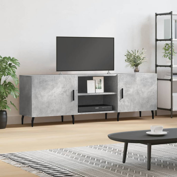 Comodă TV, gri beton, 150x30x50 cm, lemn compozit WALTI
