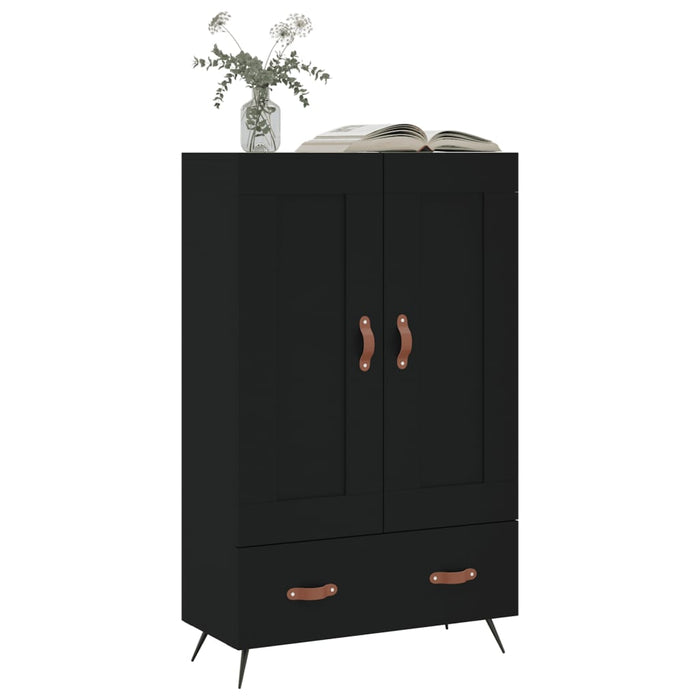 Dulap înalt, negru, 69,5x31x115 cm, lemn prelucrat WALTI