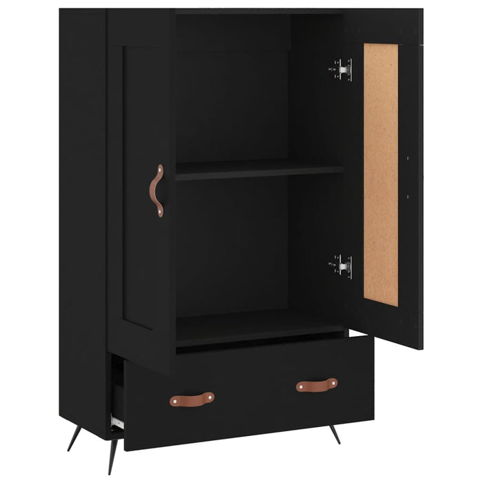 Dulap înalt, negru, 69,5x31x115 cm, lemn prelucrat WALTI