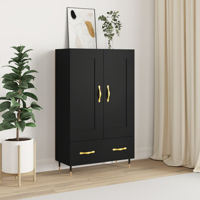 Dulap înalt, negru, 69,5x31x115 cm, lemn prelucrat WALTI