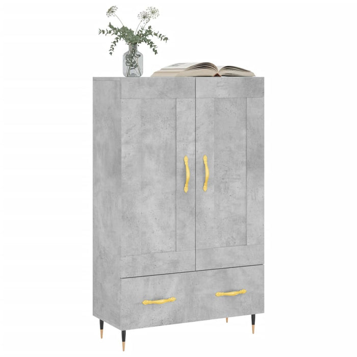 Dulap înalt, gri beton, 69,5x31x115 cm, lemn compozit - WALTI WALTI
