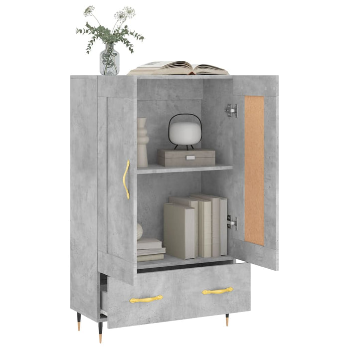 Dulap înalt, gri beton, 69,5x31x115 cm, lemn compozit - WALTI WALTI