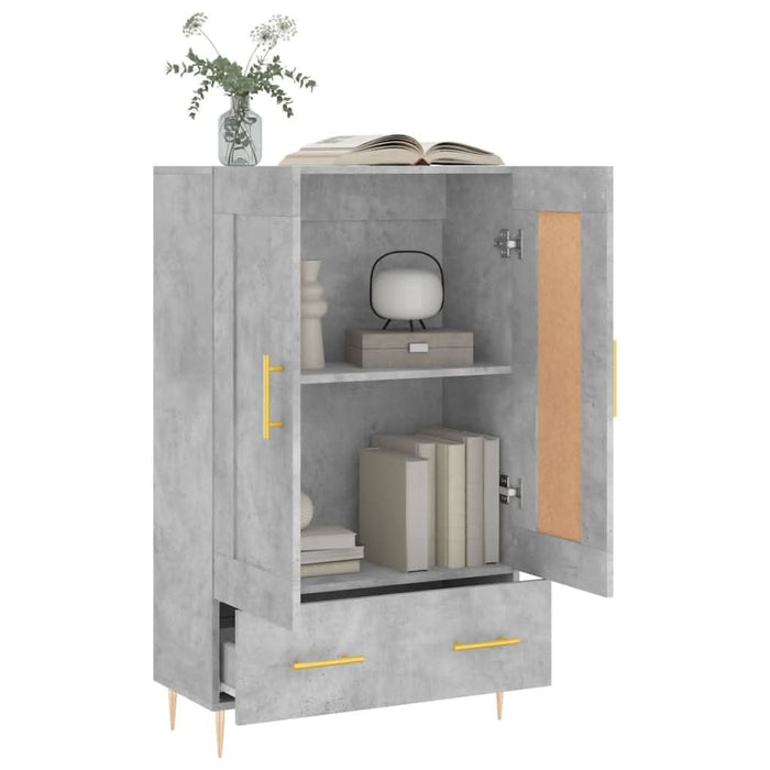 Dulap înalt, gri beton, 69,5x31x115 cm, lemn compozit - WALTI WALTI