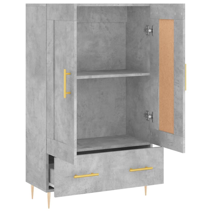 Dulap înalt, gri beton, 69,5x31x115 cm, lemn compozit - WALTI WALTI