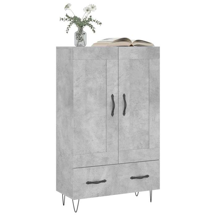 Dulap înalt, gri beton, 69,5x31x115 cm, lemn compozit - WALTI WALTI