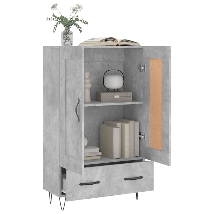 Dulap înalt, gri beton, 69,5x31x115 cm, lemn compozit - WALTI WALTI