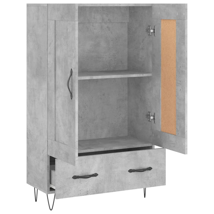Dulap înalt, gri beton, 69,5x31x115 cm, lemn compozit - WALTI WALTI