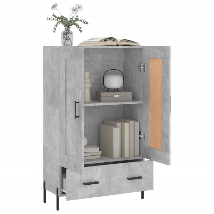 Dulap înalt, gri beton, 69,5x31x115 cm, lemn compozit - WALTI WALTI