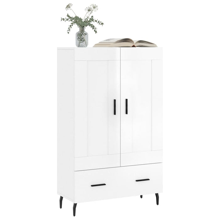 Dulap înalt, alb extralucios, 69,5x31x115 cm, lemn prelucrat WALTI