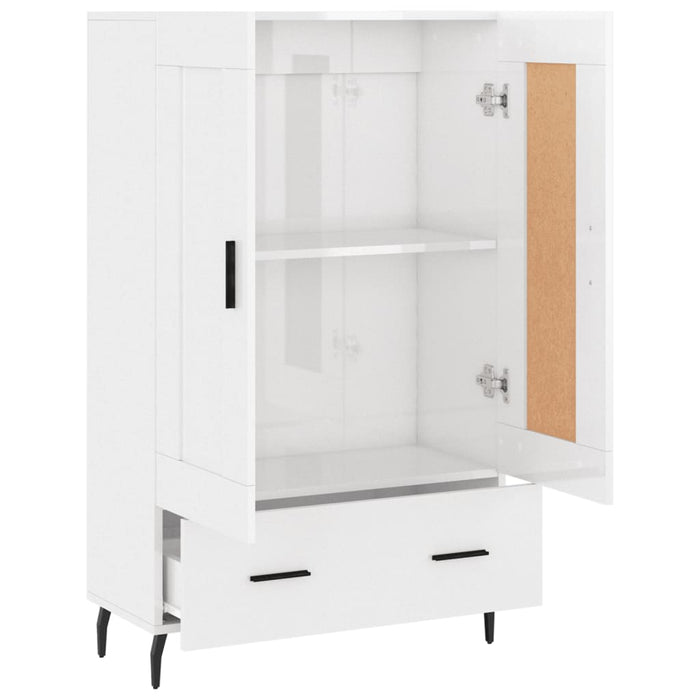 Dulap înalt, alb extralucios, 69,5x31x115 cm, lemn prelucrat WALTI