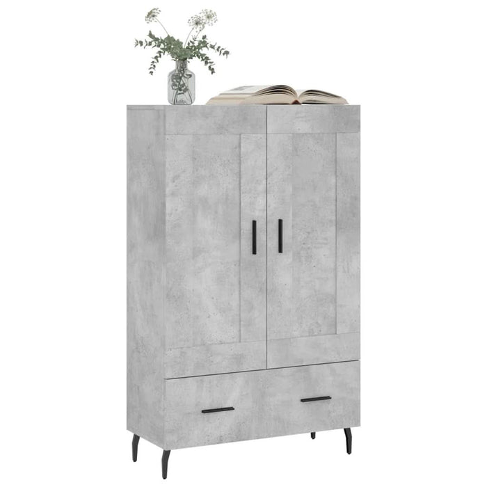 Dulap înalt, gri beton, 69,5x31x115 cm, lemn compozit - WALTI WALTI