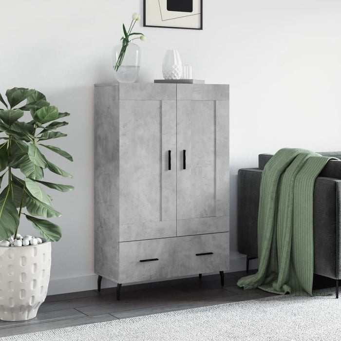 Dulap înalt, gri beton, 69,5x31x115 cm, lemn compozit - WALTI WALTI