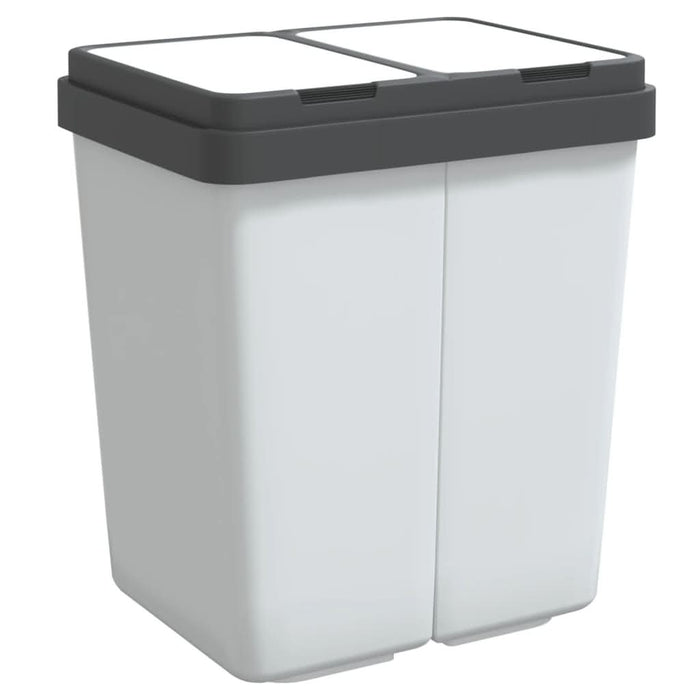 Coș de gunoi dublu, alb, 2x25 L - WALTI WALTI