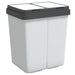 Coș de gunoi dublu, alb, 2x25 L - WALTI WALTI