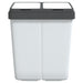 Coș de gunoi dublu, alb, 2x25 L - WALTI WALTI