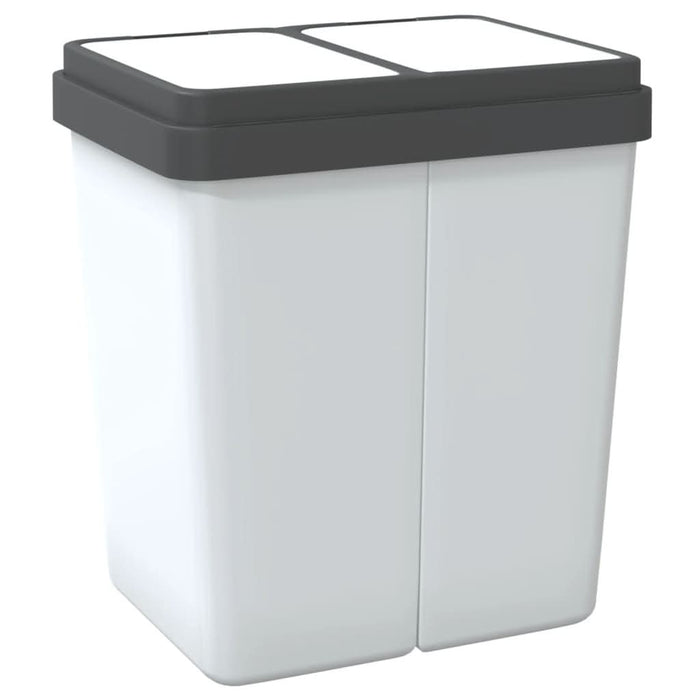 Coș de gunoi dublu, alb, 2x25 L - WALTI WALTI