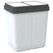 Coș de gunoi dublu, alb, 2x25 L - WALTI WALTI