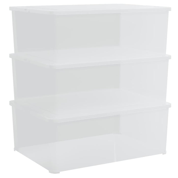 Cutii de depozitare din plastic, 3 buc., 10 L, stivuibile - WALTI WALTI