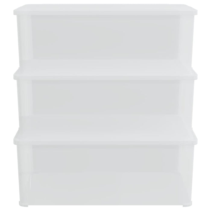 Cutii de depozitare din plastic, 3 buc., 10 L, stivuibile - WALTI WALTI