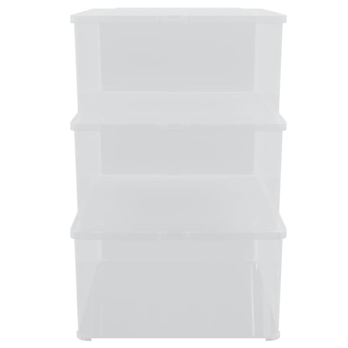 Cutii de depozitare din plastic, 3 buc., 10 L, stivuibile - WALTI WALTI
