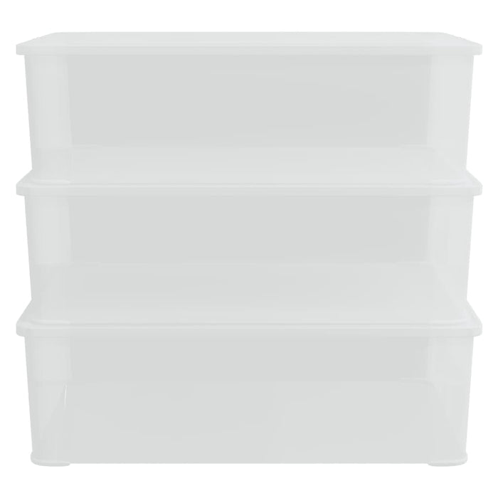 Cutii de depozitare din plastic, 3 buc., 25 L, stivuibile - WALTI WALTI