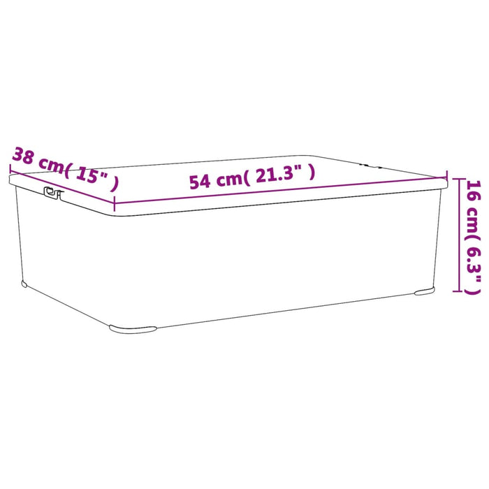 Cutii de depozitare din plastic, 3 buc., 25 L, stivuibile - WALTI WALTI