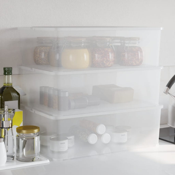 Cutii de depozitare din plastic, 3 buc., 25 L, stivuibile - WALTI WALTI