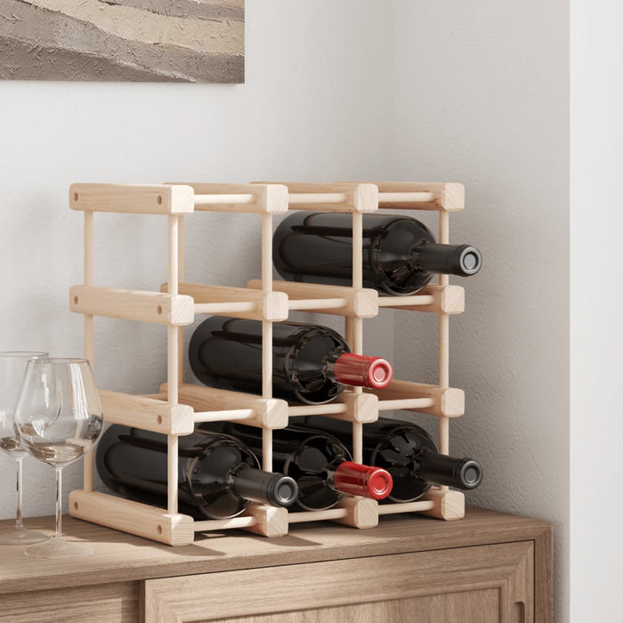 Raft de vin pentru 12 sticle, 36x23x36 cm, lemn masiv de pin - WALTI WALTI