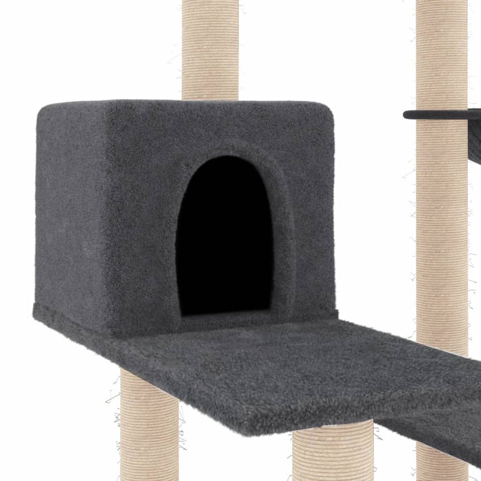 Ansamblu pisici cu stâlpi din funie sisal, gri închis, 82,5 cm - WALTI WALTI