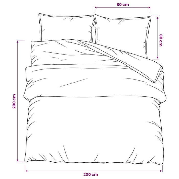 Set cu husă de pilotă, gri închis, 200x200 cm, bumbac - WALTI WALTI