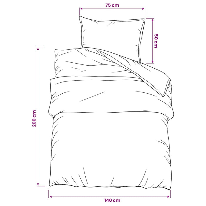Set cu husă de pilotă, gri închis, 140x200 cm, bumbac - WALTI WALTI