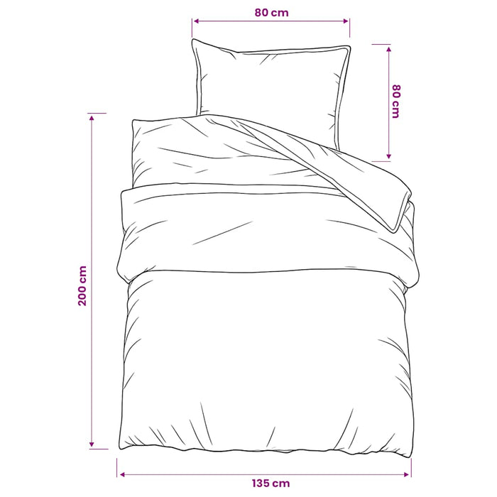Set cu husă de pilotă, gri, 135x200 cm, bumbac - WALTI WALTI