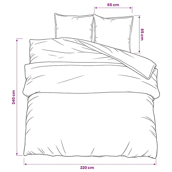 Set cu husă de pilotă, gri, 220x240 cm, bumbac - WALTI WALTI